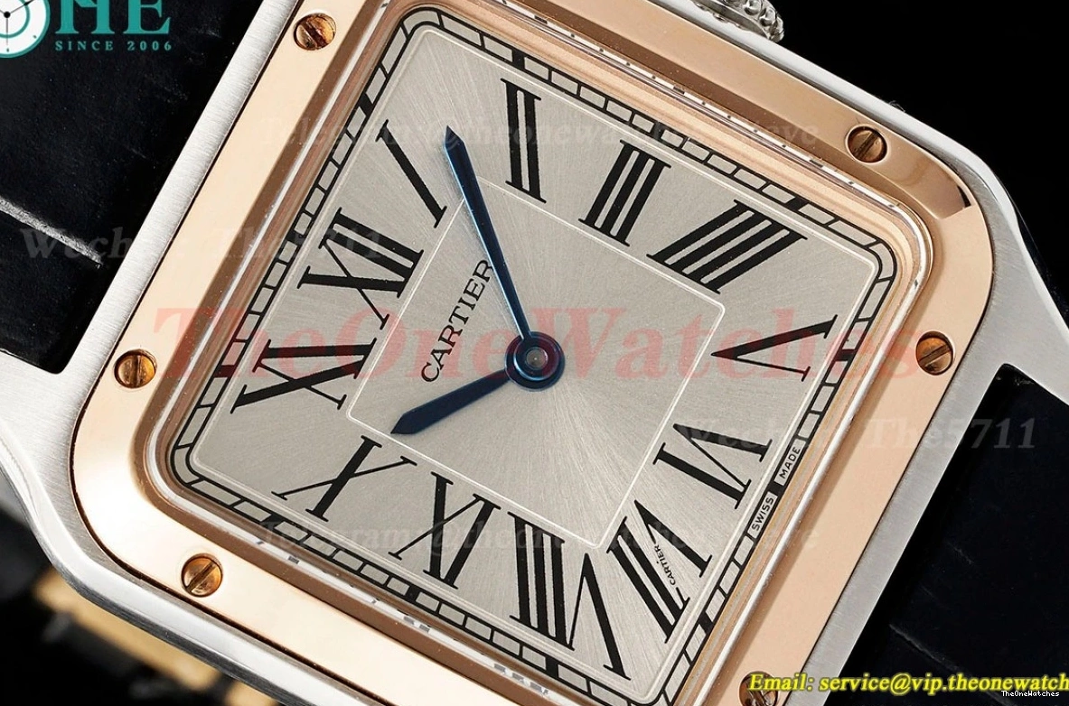 Dumont LE AF Dial Blk Silver RG Quartz Santos 1220